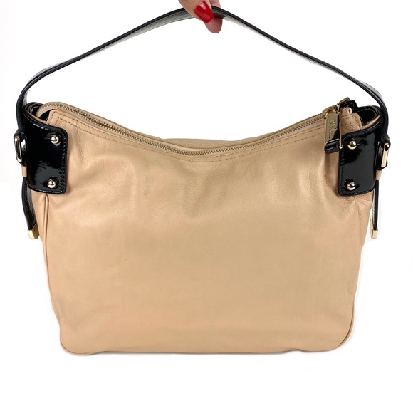 Cole Haan Leather Bag Satchel Tan Black - Picture 2 of 9